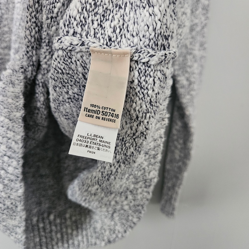 L.L. Bean Roll‎ Neck Sweater Womens Large White Marled Cotton Pullover Coastal - Picture 5 of 5